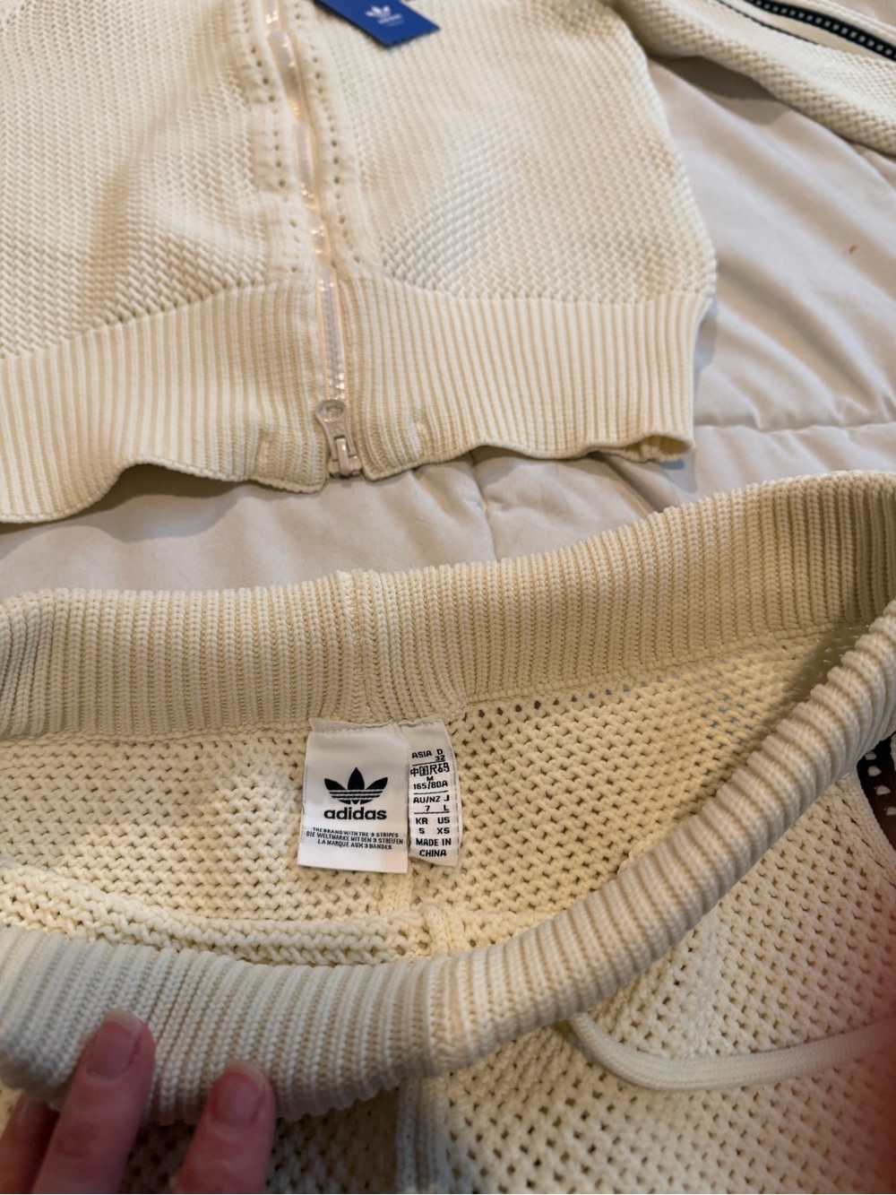 Adidas Crochet Knit Zip-Up Jacket and Shorts set - Picture 4 of 5